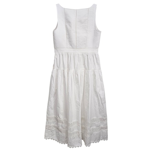 Ulla Johnson Isadora Dress Cowrie White Fit Flare Size 12 100% Cotton Resort NWT - Picture 3 of 11